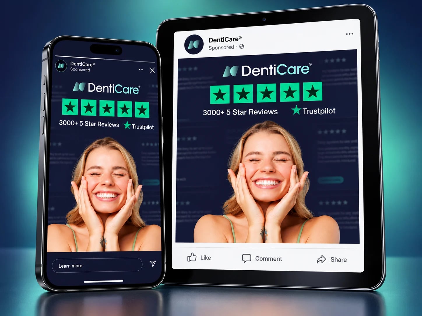 DentiCare: Review ads for Facebook and stories